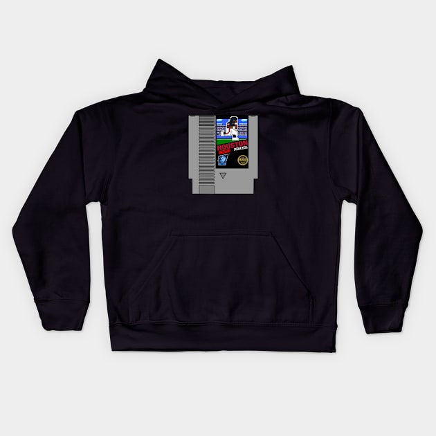 Houston Football 8 bit cartridge design Kids Hoodie by MulletHappens